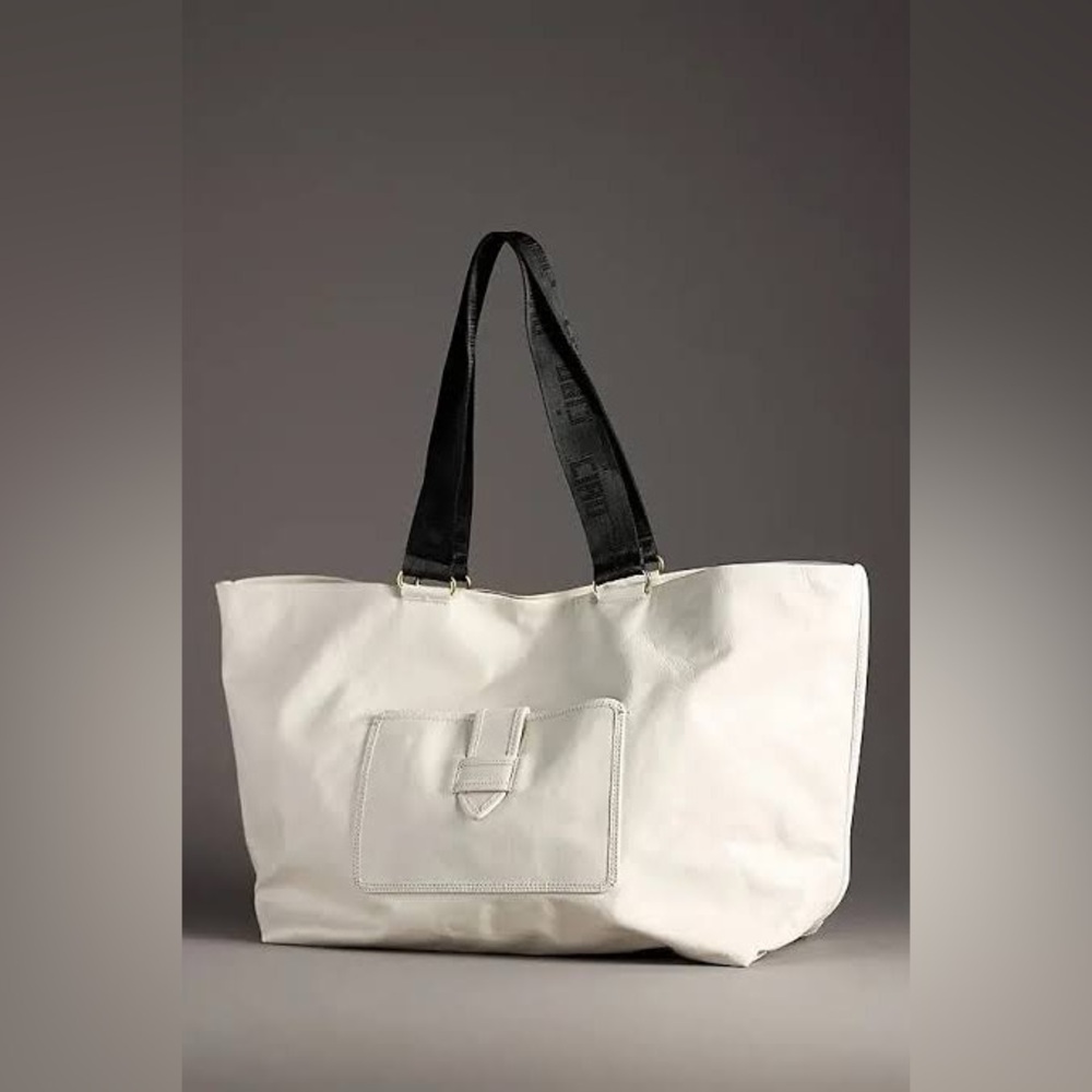 Clare V Bateau White Leather Tote Bag